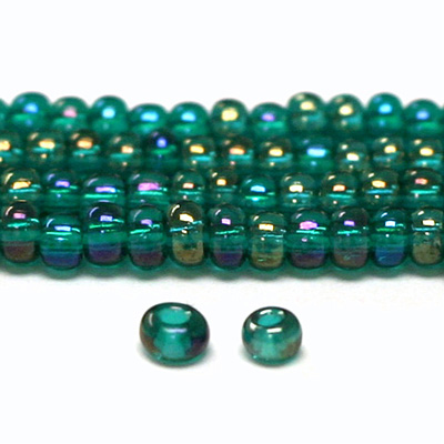 Preciosa Czech Glass Seed Bead - Round 06/0 EMERALD AB 51710