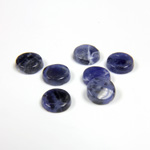 Gemstone Flat Back Single Bevel Buff Top Stone - Round 07MM SODALITE