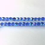 Czech Glass Fire Polish Bead - Round 04MM SAPPHIRE AB