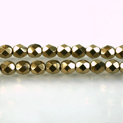 Czech Glass Fire Polish Bead - Round 06MM Full Coated BRONZE