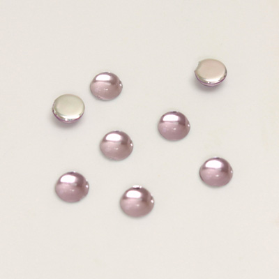 Plastic Flat Back Foiled Cabochon - Round 05MM LT AMETHYST
