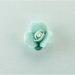 Ceramic Flat Back Flower - Rose 17MM BLUE with WHITE