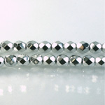 Czech Glass Fire Polish Bead - Round 06MM Full Coated SILVER