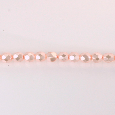 Czech Glass Pearl Faceted Fire Polish Bead - Round 03MM LT ROSE 70424