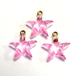 Plastic Pendant - Star with Brass Loop 15MM ROSE