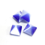 Fiber-Optic Cabochon - Pyramid Top 10x10MM CAT'S EYE LT BLUE