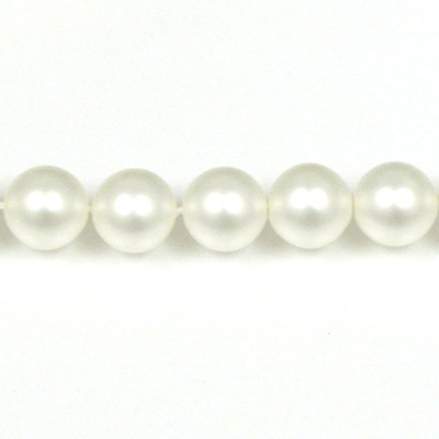 Czech Glass Pearl Bead - Round 06MM MATTE WHITE 75400
