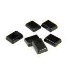 Gemstone Flat Back Single Bevel Buff Top Stone - Cushion 08x6MM BLACK ONYX