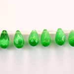 Fiber-Optic Faceted Pendant - Pear 10x6MM CAT'S EYE GREEN