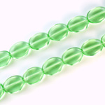 Czech Pressed Glass Bead - Flat Oval 12x9MM PERIDOT