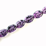 Czech Pressed Glass Bead - Flat Oval 12x9MM SPECKLE AMETHYST 64229