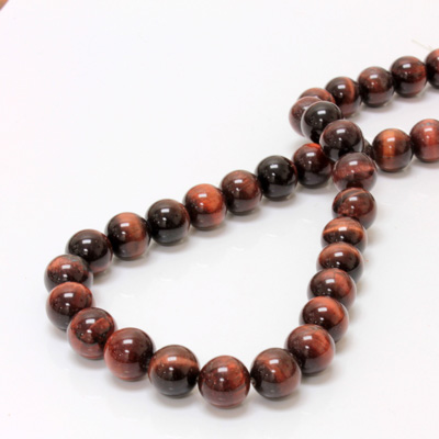 Gemstone Bead - Smooth Round 10MM TIGEREYE RED