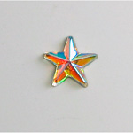Preciosa Czech Glass Flat Back Foiled Rauten Rose - Coated Star 10MM CRYSTAL AB
