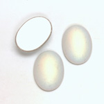 Glass Medium Dome Foiled Cabochon - Coated Oval 18x13MM MATTE CRYSTAL AB