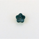 German Glass Flower with Center Hole - Round 07MM MATTE JET