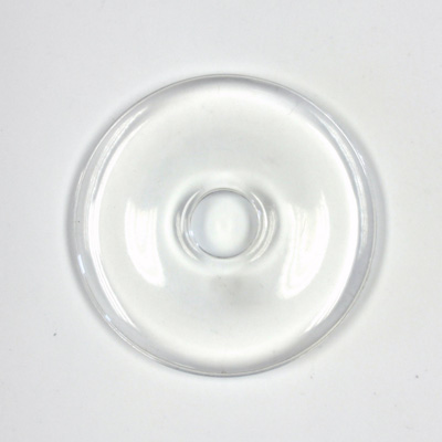 Plastic Bead - Smooth Round Donut 40MM CRYSTAL