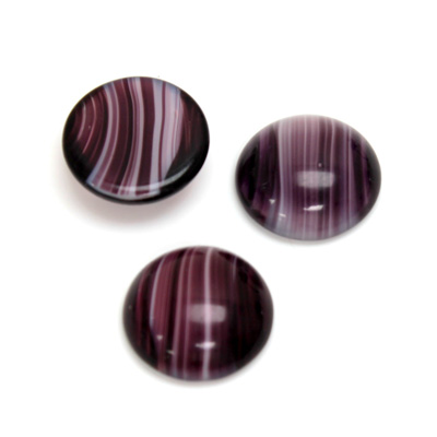 Glass Medium Dome Cabochon - Round 15MM PORPHYR AMETHYST