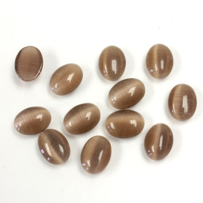 Fiber-Optic Cabochon - Oval 08x6MM CAT'S EYE BROWN