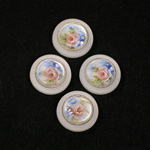 German Plastic Porcelain Decal Painting - Flowers (2051) Round 18MM MATTE CRYSTAL ON MATTE CRYSTAL