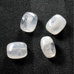 Plastic  Bead - Mixed Color Smooth Flat Abstract 14x9MM CRYSTAL QUARTZ