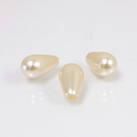 Preciosa 1/2 Drilled Crystal Nacre Pearl - Pear 15x8MM CREME
