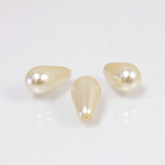 Preciosa 1/2 Drilled Crystal Nacre Pearl - Pear 15x8MM CREME