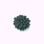 Plastic Carved No-Hole Flower - Dahlia 18MM MATTE JET