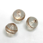 Plastic Engraved Bead -  Gold Tapestry Round 16MM CRYSTAL
