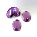 Plastic Flat Back Foiled Cabochon - Oval 14x10MM LT AMETHYST