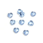 Czech Pressed Glass Bead - Smooth Heart 06x6MM LT SAPPHIRE