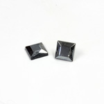 Glass Low Dome Buff Top Cabochon - Square 08x8MM HEMATITE