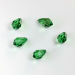 German Plastic Pendant - Transparent Faceted Drop 10x6MM EMERALD