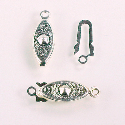Silver Plated Fish Hook Clasp 18x6MM