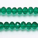 Czech Glass Fire Polish Bead - Rondelle Donut 09x6MM DARK EMERALD
