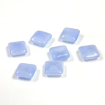 Glass Point Back Buff Top Stone Opaque Doublet - Square 06x6MM BLUE MOONSTONE