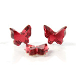 German Glass Flat Back Foiled Mirror - Butterfly 9MM ROSE