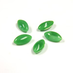 Glass Point Back Buff Top Stone Opaque Doublet - Navette 10x5MM GREEN MOONSTONE