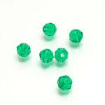 Plastic Bead - Transparent Faceted Round 06MM EMERALD