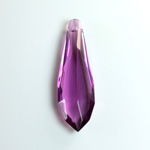 Plastic Pendant -Transparent Faceted Fancy 40x12MM AMETHYST