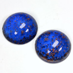 Glass Medium Dome Lampwork Cabochon - Round 20MM GOLD FLECK SAPPHIRE (05054)