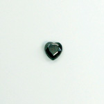 Glass Flat Back Rose Cut Fancy Foiled Stone  - Heart 06MM HEMATITE