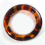 Plastic  Bead - Mixed Color Smooth Round Ring 47MM TORTOISE