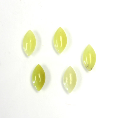 Gemstone Cabochon - Navette 10x5MM JADE OLIVE