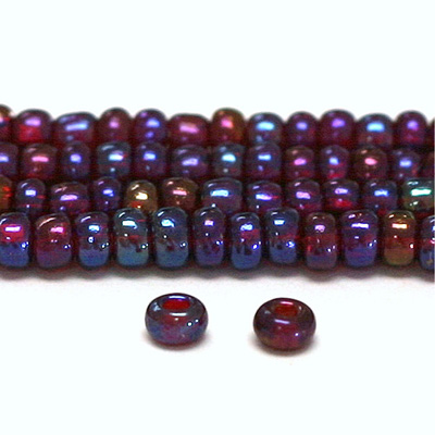 Preciosa Czech Glass Seed Bead - Round 10/0 RUBY AB 91120