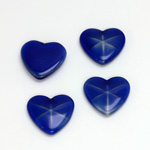 Glass Medium Dome Cabochon Heart 14x13MM ROYAL STAR BLUE