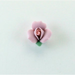 Ceramic Flat Back Flower - Rose 11MM PURPLE with PINK