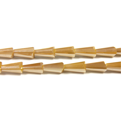 Chinese Cut Crystal Bead - Fancy Cone 08x4MM YELLOW COAT
