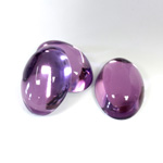Plastic Flat Back Foiled Cabochon - Oval 18x13MM LT AMETHYST