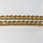 Czech Glass Fire Polish Bead - Round 05MM SMOKE TOPAZ