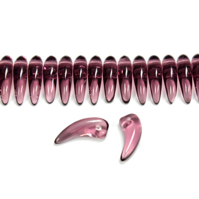 Czech Pressed Glass Bead -Tiger Tooth 06x16MM AMETHYST